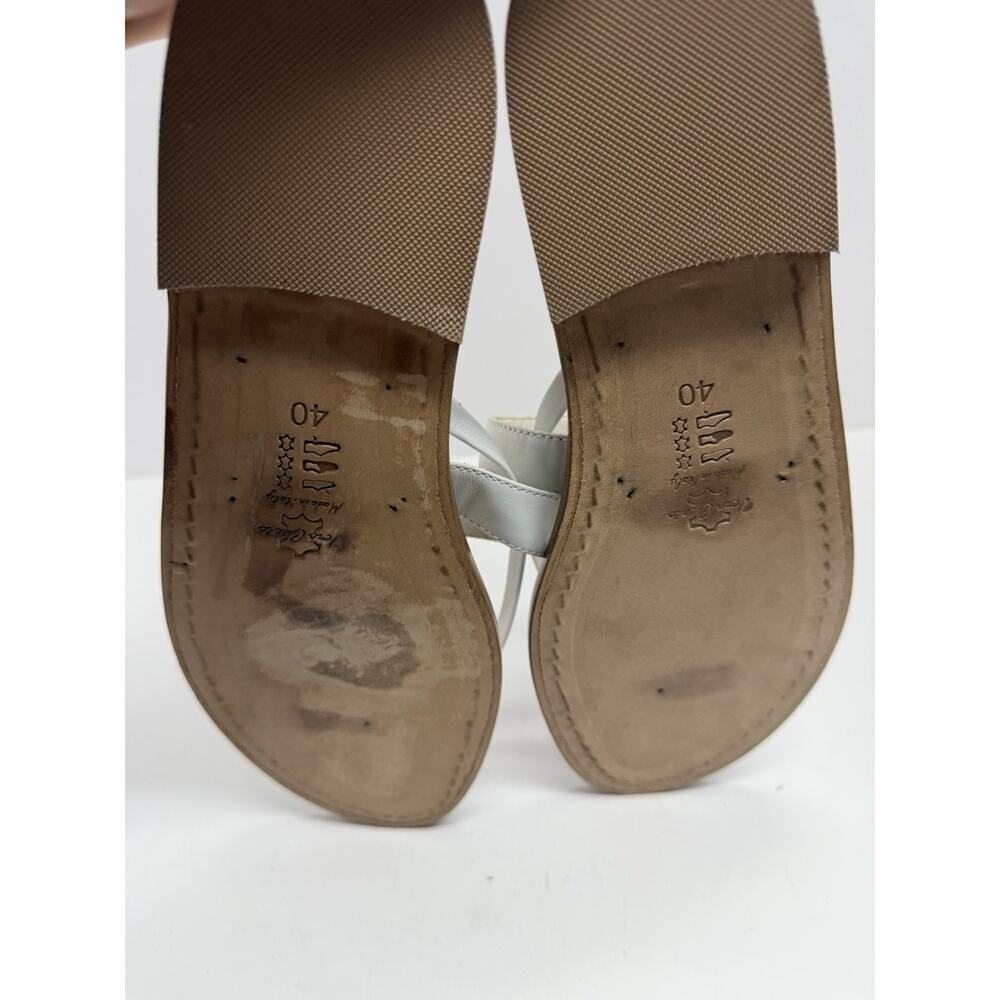 Capri Ragozzini Shoes Women’s White Leather Handmade Sandals Size 40 Summer - Picture 8 of 8